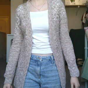 light brown cardigan